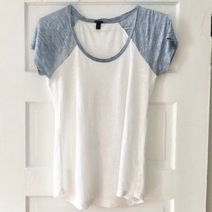 J.Crew Linen Ragland Baseball Shirt Small